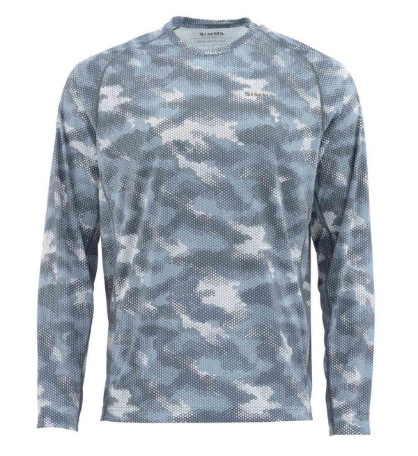 Simms Solarflex Crewneck Print Hex Camo Storm Simms Solarflex Crewneck Print Hex Camo Storm